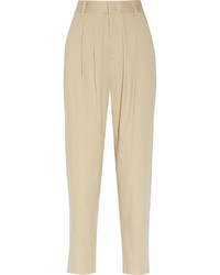 Beige Tapered Pants