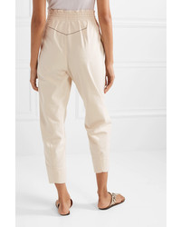 Bassike Cropped Cotton Canvas Tapered Pants