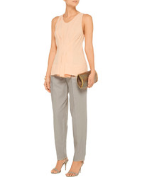 Vionnet Pleated Cotton Blend Canvas Tapered Pants