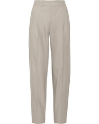 Vionnet Pleated Cotton Blend Canvas Tapered Pants