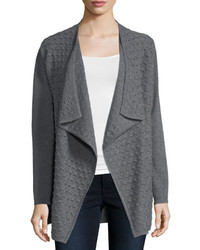 Neiman Marcus Cashmere Collection Wave Textured Cashmere Cardigan W Superfine Sleeves