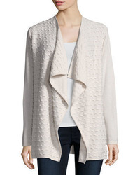 Neiman Marcus Cashmere Collection Wave Textured Cashmere Cardigan W Superfine Sleeves