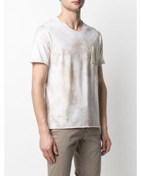 Giorgio Brato Tie Dye Print Leather Trim T Shirt