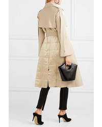 BEIGE Adeam Wool Blend And Quilted Silk Satin Trench Coat