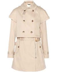 Ashley B Double Breasted Convertible Cotton Gabardine Trench Coat