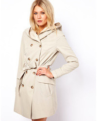 Asos Double Breasted Hooded Trench