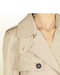 Gucci Beige Cotton Double Breasted Trench