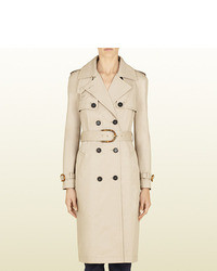 Gucci Beige Cotton Double Breasted Trench
