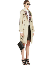Givenchy Beige Floral Accent Trench Coat