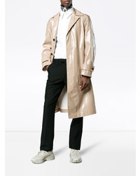 Calvin Klein 205W39nyc Beige High Shine Trench Coat
