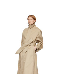 AMI Alexandre Mattiussi Beige Mac Trench Coat