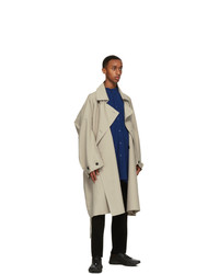 Homme Plissé Issey Miyake Beige Square Trench Coat