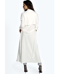 Boohoo Adriana Maxi Belted Textured Trench