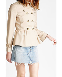 Moschino Boutique Cotton Trench Jacket With Peplum