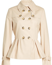 Moschino Boutique Cotton Trench Jacket With Peplum