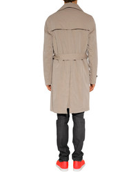 Burberry Brit Camel Cotton Double Breasted Selbourne Trench Coat