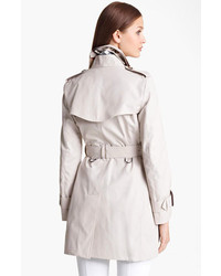 Burberry Brit Marystow Double Breasted Poplin Short Trench Coat