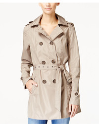 Celebrity Pink Double Breasted Belted Trench Coat