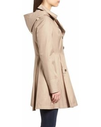 Via Spiga Double Breasted Fit Flare Trench Coat