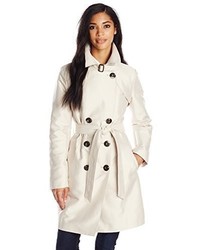 Ellen Tracy Outerwear Structured Sateen Trench Coat