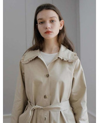 Frill Trench Coat Beige