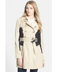 GUESS Colorblock Double Breasted Trench Coat Medium