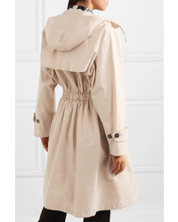 Prada Hooded Cotton Blend Poplin Trench Coat