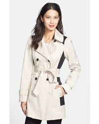 Jessica Simpson Ruffle Detail Colorblock Trench Coat