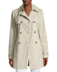 T Tahari Lace Back Double Breasted Trenchcoat Taupe