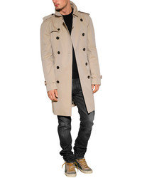 Burberry London Cotton Trench Coat In Honey