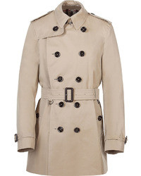 Burberry London Cotton Trench Coat In Honey