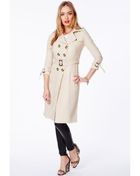 Missguided Helaine Nude Crepe Trench Coat