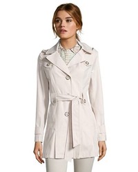 Via Spiga Muslin Water Repellent Cotton Blend 34 Hood Removable Trench