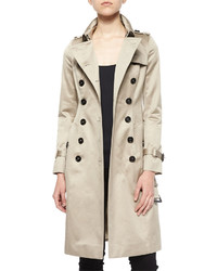 Burberry Sateen Double Breasted Trenchcoat Stone