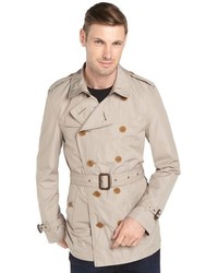 Burberry Tan Double Breasted Belted Trench
