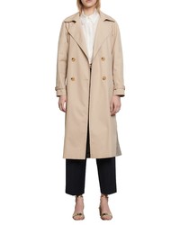 Sandro Victory Plaid Back Cotton Trench Coat
