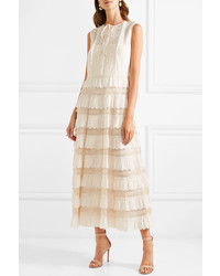 REDVALENTINO Med And Point Desprit Tulle Maxi Dress