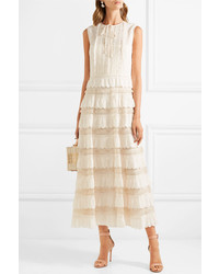 REDVALENTINO Med And Point Desprit Tulle Maxi Dress