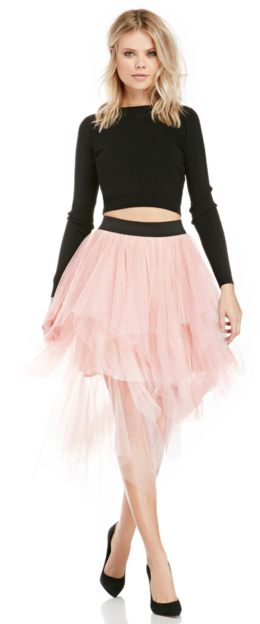 Dailylook Tiered Tulle Midi Skirt In 