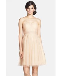 Beige Tulle Party Dress