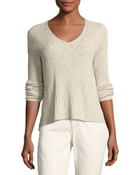 Eileen Fisher Long Sleeve V Neck Ribbed Tunic