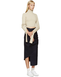 Jacquemus Beige Cropped Ribbed Turtleneck
