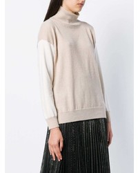 Agnona Cashmere Contrast Sleeve Sweater