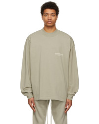 Essentials Green Cotton Jersey Long Sleeve T Shirt