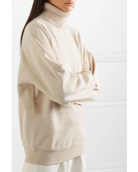 Helmut Lang Oversized Layered Cotton Turtleneck Sweatshirt