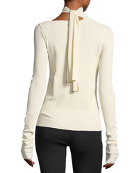 Helmut Lang Tieback High Neck Long Sleeve Sweater