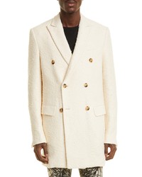 Amiri Double Breasted Cotton Coat In Alabaster At Nordstrom