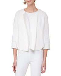 Akris Punto Oversized Cotton Blend Tweed Jacket Beige