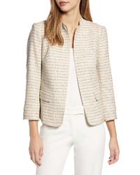 Anne Klein Tweed Mandarin Collar Jacket