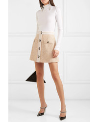 Alessandra Rich Button Embellished Metallic Boucl Tweed Mini Skirt